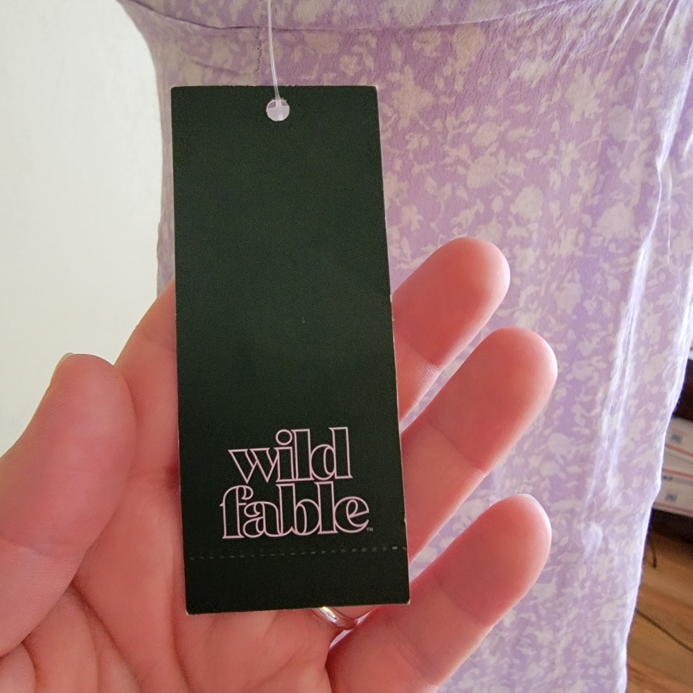 Wild Fable Lavender Floral Dress Rayon Pastel - Picture 9 of 11